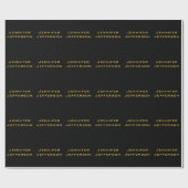 Metallisches Gold & schwarzes professionelles mode Geschenkpapier (Flach)