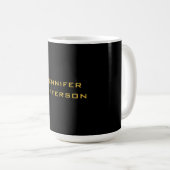 Metallisches Gold & schwarzes professionelles mode Kaffeetasse (VorderseiteRechts)