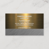 Metallisches Gold Silber gebürstet Visitenkarte (Rückseite)