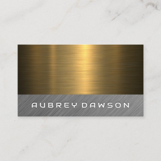 Metallisches Gold Silber gebürstet Visitenkarte (Vorderseite)