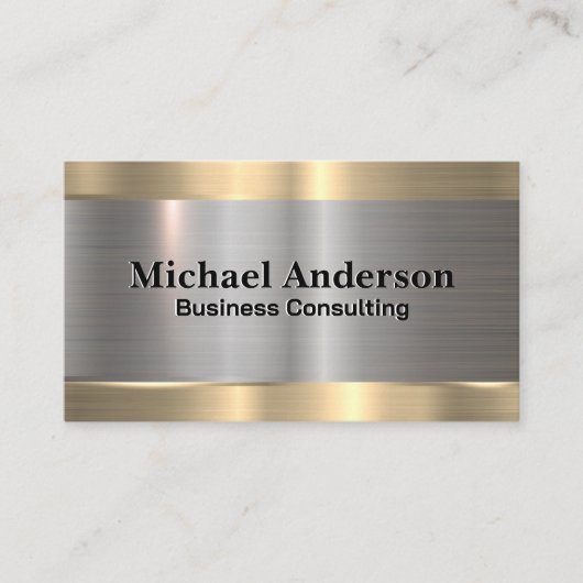 Metallisches Gold | Silber Visitenkarte (Vorderseite)