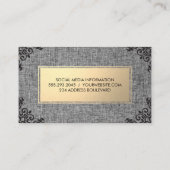 Metallisches Gold / Stoffe grau / Verziert Visitenkarte (Rückseite)