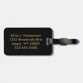 Metallisches Gold Stripes | DIY Text Gepäckanhänger (Rückseite horizontal)