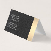 Metallisches Gold Trim und Leder mit Streifen Visitenkarten (Rückseite)