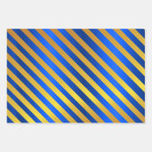 Metallisches Gold und blaue Weihnachten Geschenkpapier Set (Vorderseite 3)