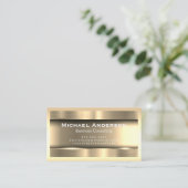 Metallisches Gold und Grenzen Visitenkarte (Stehend Vorderseite)