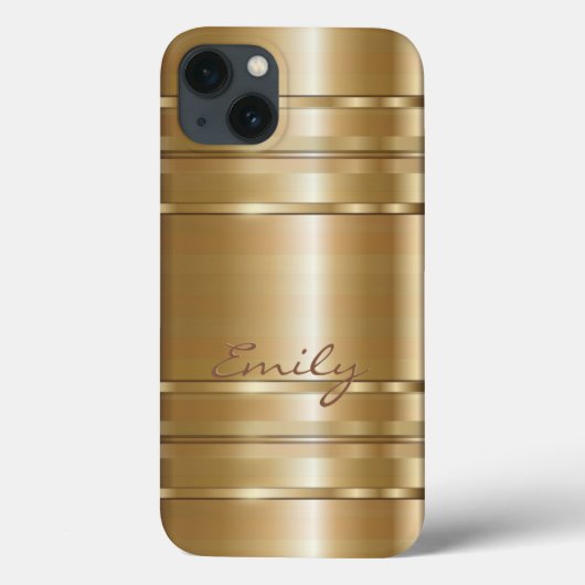 Metallisches Gold- und Kupferstreifen-Muster 2 Mon Case-Mate iPhone Hülle (Rückseite)