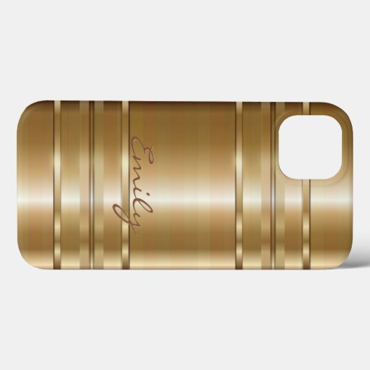 Metallisches Gold- und Kupferstreifen-Muster 2 Mon Case-Mate iPhone Hülle (Rückseite (Horizontal))