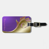 Metallisches Gold und lila Gepäckumbau Gepäckanhänger (Vorderseite horizontal)