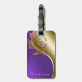 Metallisches Gold und lila Gepäckumbau Gepäckanhänger (Rückseite vertikal)