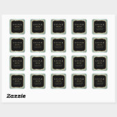 Metallisches Gold und Minze Green Labels Square Quadratischer Aufkleber (Blatt)