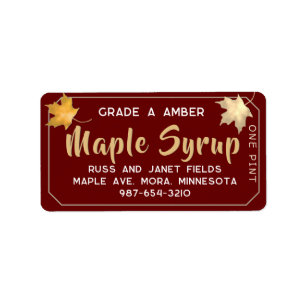 Metallisches Gold- und Red-Maple-Adressetikett Adressaufkleber