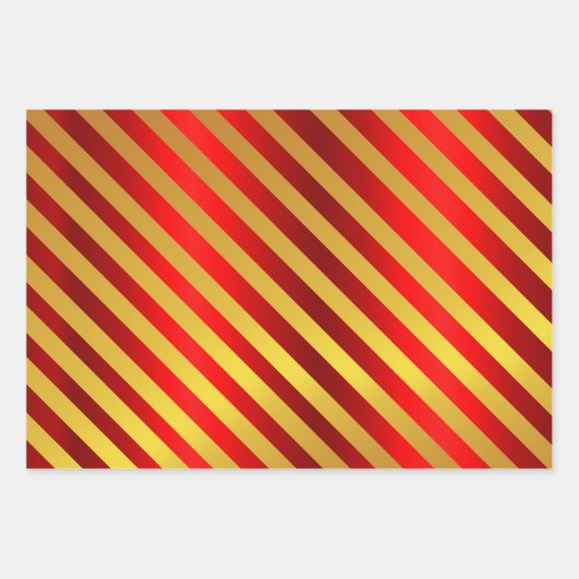 Metallisches Gold und rote Weihnachten Geschenkpapier Set (Vorderseite 3)