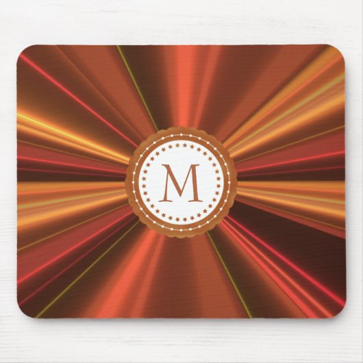 Metallisches Gold und Rotes Fraktal Mousepad (Vorne)