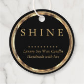 Metallisches Gold und Schwarz Geschenkanhänger (Rückseite)