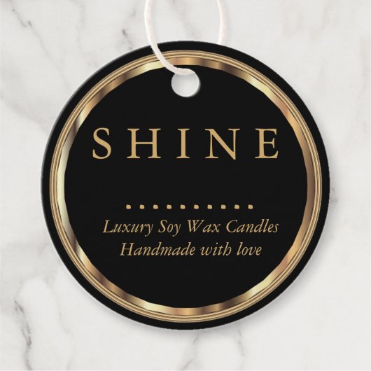 Metallisches Gold und Schwarz Geschenkanhänger (Vorderseite)