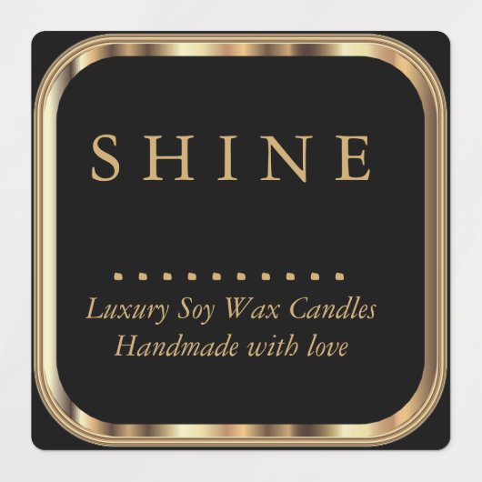 Metallisches Gold und Schwarz - wasserdicht Etiketten (Design 1)