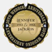 Metallisches Gold und Schwarze Hochzeit Ornament Karte (Vorderseite)