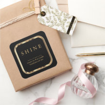 Metallisches Gold und schwarze Labels Square