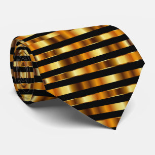 Metallisches Gold und schwarze Streifen Krawatte
