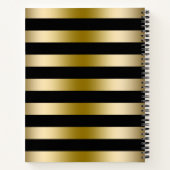 Metallisches Gold und schwarze Streifen Notizblock (Rückseite)