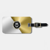 Metallisches Gold und Silber-Edelstahl-Look Gepäckanhänger (Vorderseite horizontal)