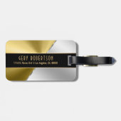Metallisches Gold und Silber-Edelstahl-Look Gepäckanhänger (Rückseite horizontal)