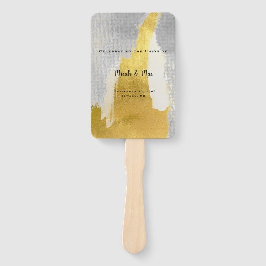 Metallisches Gold- und Silberhochzeitprogramm Fächer (Vorderseite)