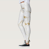 Metallisches Gold und weißer Marmor Leggings (Links)
