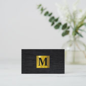 Metallisches Gold | Velvet Black | Monogramm Visitenkarte (Stehend Vorderseite)