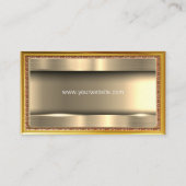 Metallisches Gold | Vintager Goldener Rahmen Visitenkarte (Rückseite)