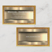 Metallisches Gold | Vintager Goldener Rahmen Visitenkarte (Vorne/Hinten)