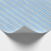 Metallisches Gold-Wave Blue unter dem Meeresthema Geschenkpapier (Ecke)