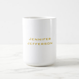 Metallisches Gold & Weiß Professionell Modern Eleg Kaffeetasse