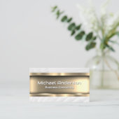 Metallisches Gold | Weißbleche Visitenkarte (Stehend Vorderseite)