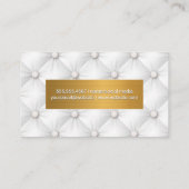 Metallisches Gold | Weiße Upholstermatte aus Leder Visitenkarte (Rückseite)