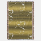 Metallisches Gold, weiße Wirbel Weihnachten Decke (Vorderseite Vertikal)
