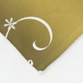 Metallisches Gold, weiße Wirbel Weihnachten Fleecedecke (Ecke)