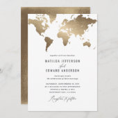 Metallisches Gold Weltkarte (Vorne/Hinten)