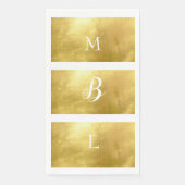 Metallisches Gold & White Monogram Elegante Hochze Serviette (Vorderseite)