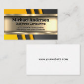 Metallisches Gold | Yellow Black Industrial Visitenkarte (Vorne/Hinten)