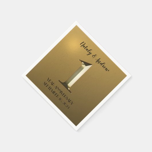 Metallisches Gold zum ersten Hochzeitstag Serviette (Ecke)