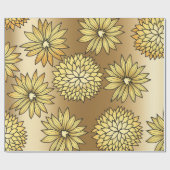 Metallisches GoldBlumenmuster Geschenkpapier (Flach)