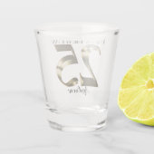 Metallisches goldenes 25. Geburtstagsschussglas Schnapsglas (Rückseite)