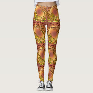 metallisches goldenes Muster Leggings