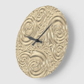 Metallisches goldenes viktorianisches Nouveau Große Wanduhr (Winkel)