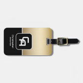 Metallisches Goldmonogramm Gepäckanhänger (Vorderseite horizontal)