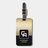 Metallisches Goldmonogramm Gepäckanhänger (Vorderseite vertikal)