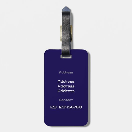 Metallisches Goldmonogramm Gepäckanhänger (Rückseite vertikal)