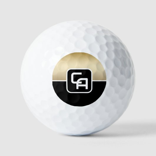 Metallisches Goldmonogramm Golfball (Vorderseite)